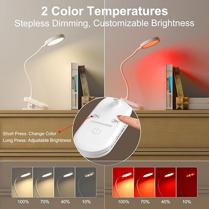 Red Light Therapy 625nm, LED Happy Lamp 4500K, Sleep Aid Lamp Blue Light Blocking Dimmable for Deep Relaxation Travel Meditation and Yoga, Reading (White)