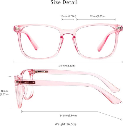 LifeArt 2 Pairs Blue Light Blocking Glasses with Spring Hinge, Anti Eyestrain, Computer Reading Glasses, Gaming Glasses, TV Glasses for Women Men, Anti UV (Champagne&Pink, +1.00 Magnification)