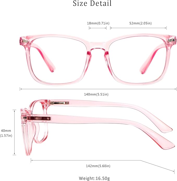 LifeArt 2 Pairs Blue Light Blocking Glasses with Spring Hinge, Anti Eyestrain, Computer Reading Glasses, Gaming Glasses, TV Glasses for Women Men, Anti UV (Champagne&Pink, +4.00 Magnification)