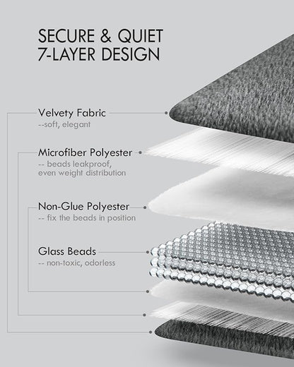 Kaisa Weighted Lap Blanket 7 lbs 41" x 53", Cozy Luxury Crystal Velvet Small Weighted Blanket for Adults, Portable Travel Weighted Blanket for Relaxation, All-Season Blanket, Machine Washable, Gray