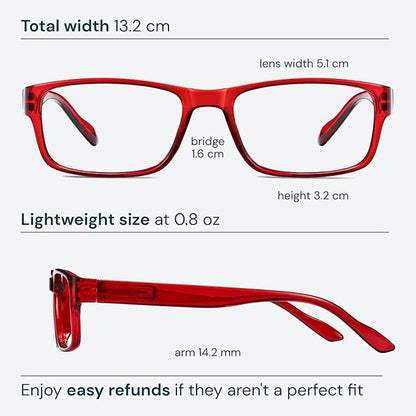 Gaoye Professional Reading Glasses for All Day - Computer Readers with Blue Light Protection - Value Pack