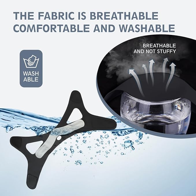 Anti Snoring Chin Strap for Sleeping Adjustable(2 Pack), Effective Anti Snoring Device Breathable and Reusable, High Elasticity Traceless Comfortable Snore Stopper for Adult