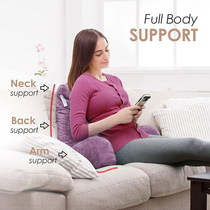 Nestl Reading Pillow for Kids & Teens with Shredded Memory Foam, Backrest Pillows for Reading, Watching, and Gaming, Use on The Couch, Bed, or Floor, Adjustable Support, Washable Cover Lavender Dream