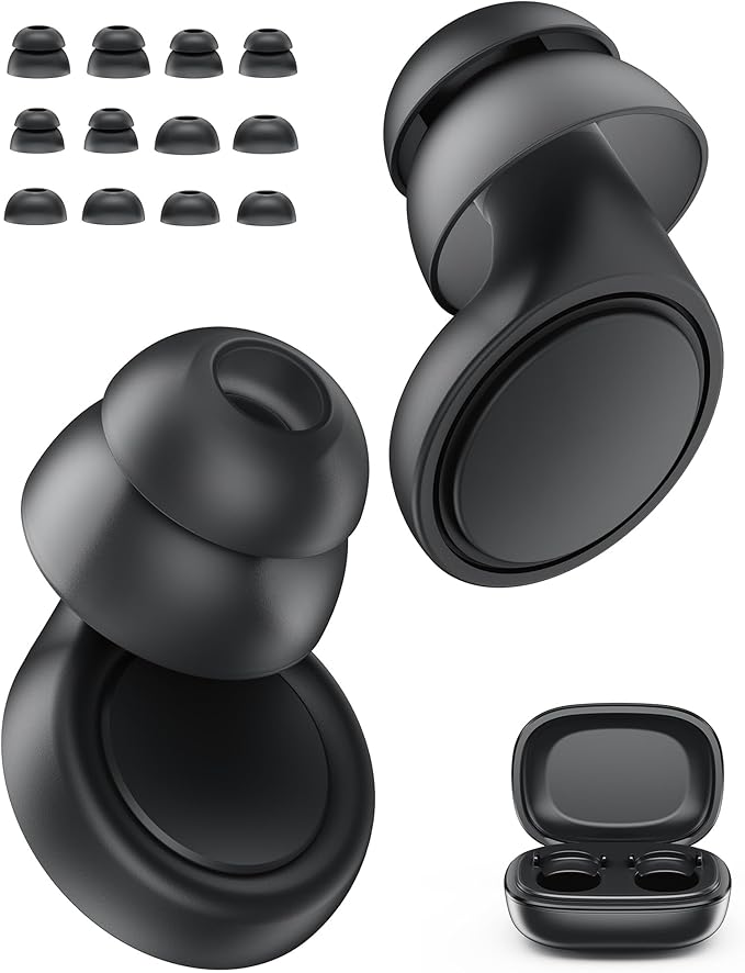 Ear Plugs for Sleeping Noise Cancelling,45dB Ear Plugs for Noise Reduction Reuseable Concert Ear Plugs for Sleeping, Concerts, Traveling, Working Black