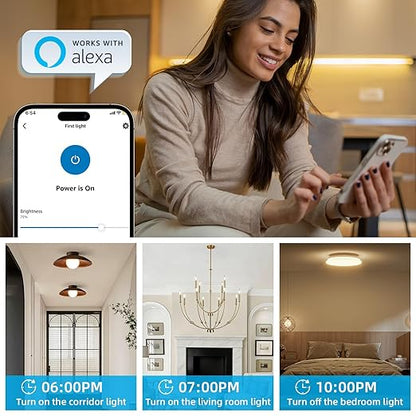Wireless Dimmer Switch, Remote Light Switch and Receiver kit, Work with Alexa Voice Control, Smart Wall Switch Lighting Fixture for Dimmable LED/CFL INC/HAL Bulb of Ceiling Pendant Lamps, ETL Listed