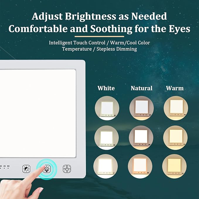 Natural Full-Spectrum Light, UV-Free LED, Adjustable Brightness, Wake Up Light & Daylight for Home Office Desk and Bedside