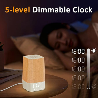 White Noise Sound Machine: 30 Soothing Sounds, Sunrise Alarm Clock for Gentle Wake Up, Adjustable Volume & Night Light, Timer - Easy to Sleep, Relax, Focus