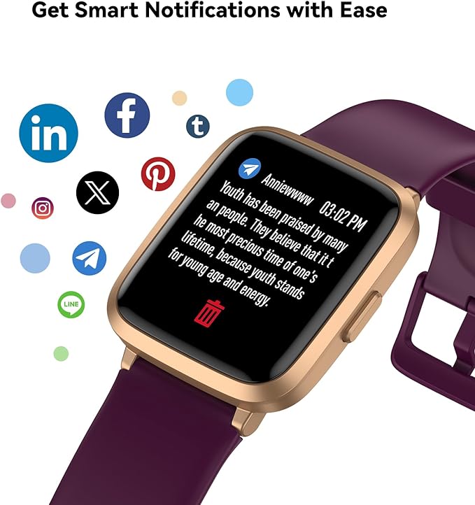 Fitness Tracker Watch with Heart Rate Monitor, Activity Tracker with Pedometer, Sleep Monitor, Calories & Step Counter, IP68 Waterproof Smart Watches for Women Men Fitness Watch for Sports