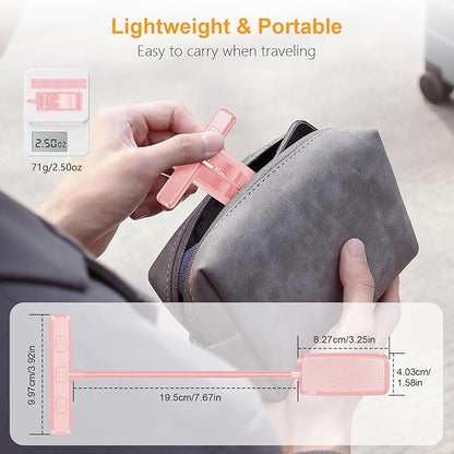 Gritin 19 LED Rechargeable Book Light for Reading in Bed with Memory Function- Eye Caring 3 Color Temperatures,Stepless Dimming Brightness,90 Hrs Runtime Clip on Light for Book Lovers-Pink