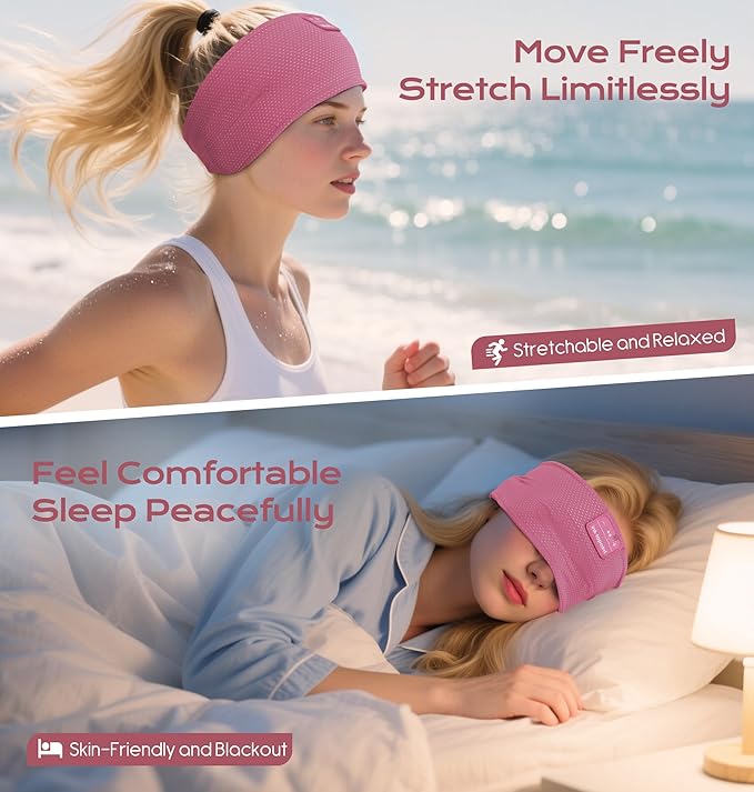 ink-topoint Sleep Headphones Bluetooth 5.4 Headphone, Sports Earphones with HD Stereo Speakers Breathable Sports Headphones for Running, Yoga, Travel, Sleeping, Ideal Gifts for Men Women