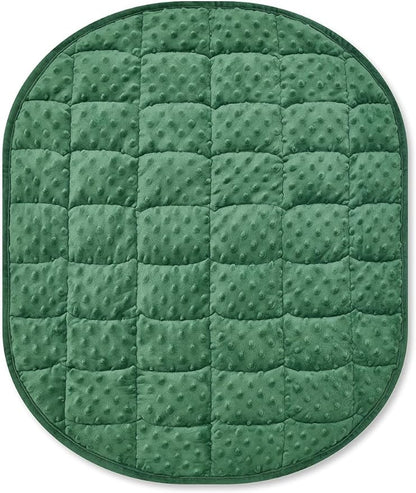 TONGDADA Weighted Lap Blanket 7lbs for Adult,Perfect for Relaxation, Lounging, Napping, Sleeping & Travel,Luxury Minky Weighted Body Blanket,Weighted Throw Blanket-Dark Green Minky Dot, 29" x 24"