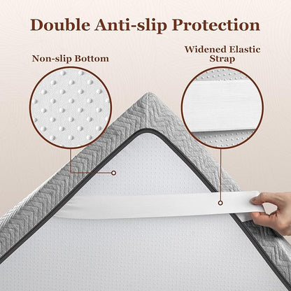 BedStory Firm Mattress Topper 4 Inch Full Size - Memory Foam Bed Topper for Pain Relief - Copper Gel Bamboo Charcoal Green Tea Infused Cooling Mattress Pad - CertiPUR-US Certified