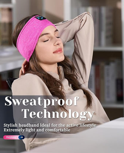 Perytong Sleep Headphones Bluetooth Headband Sleeping Headphones Wireless Sleep Headband with Comfortable Earbuds for Side Sleepers, Sleeping Eye Mask for Women Men Workout Running Cool Gifts