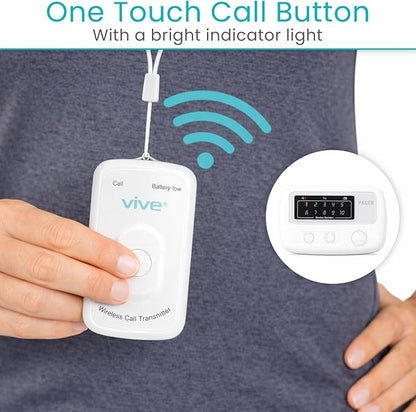 Vive Wireless Call Button - Emergency Alert System for Patients - Smart Portable Medical Panic Button - Notifies Nurse or Caretaker When Elderly Senior Needs Help - Perfect for Home Wander Prevention