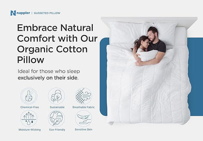 Side and Back Sleeper Pillow for Neck and Shoulder Pain Relief - Shredded Memory Foam Bed Pillow for Sleeping - 100% Adjustable Fill - King Size - Modal Washable Case. Extra Fill Included