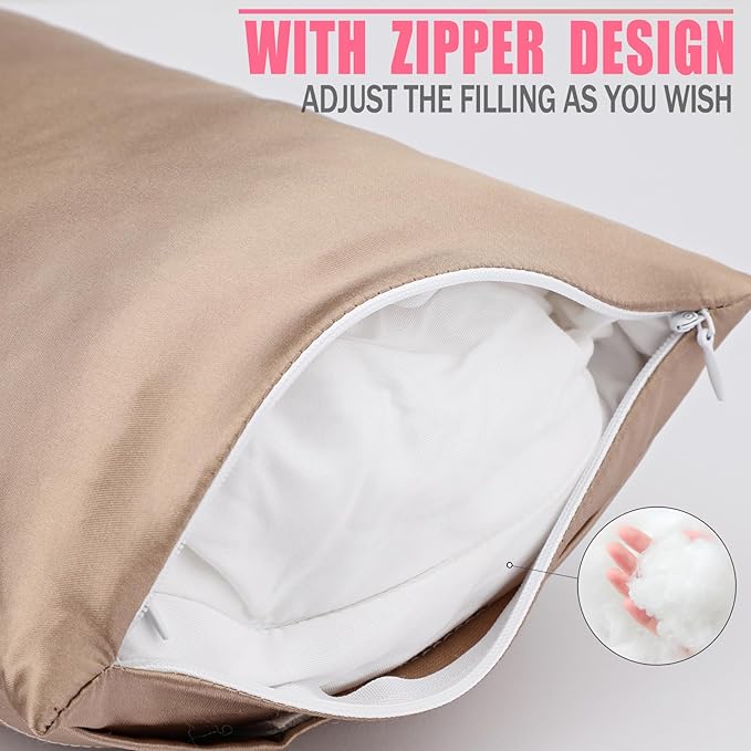 Silky Satin Soft Knee Pillow for Side Sleepers, Pressure Pillows Between Legs 11"x7" Small Knee Pillow Joints Cushion for Sleeping Hip and Back Pain, Taupe 1 Pcs