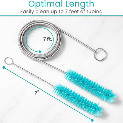 Vive CPAP Tube Cleaning Brush - Stainless Steel Cleaner for Mask and Pipe - Wire Bristle Solution - for 7 Foot Hose and 22 mm Diameter - Portable, Flexible and to Easily Clean Standard Tubing Kit