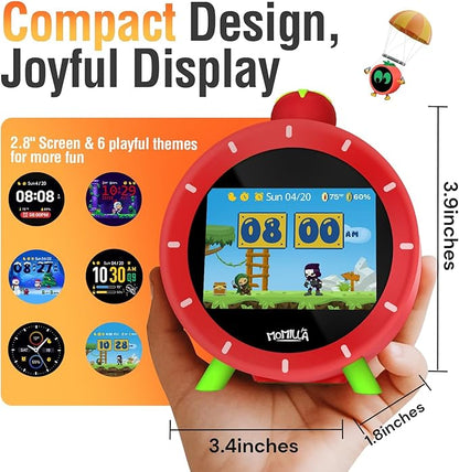 MOMILLA Kids Alarm Clock for Bedrooms, Visual Timer with 2.8" LCD Display 4 Alarms, Digital Clock with White Noice Sound Machine for Heavy Sleepers Kids, Christmas Birthday Gifts for Girls Boys
