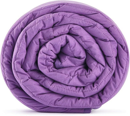 TONGDADA Kids Weighted Blanket | 40''x60'',7lbs | for Child Between 55-80 lbs | Premium Cotton Material with Glass Beads | Purple