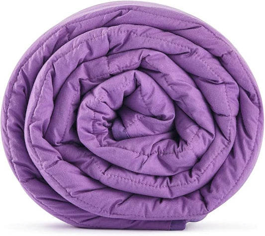 TONGDADA Kids Weighted Blanket | 40''x60'',7lbs | for Child Between 55-80 lbs | Premium Cotton Material with Glass Beads | Purple