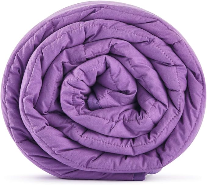 TONGDADA Kids Weighted Blanket | 40''x60'',5lbs | for Child Between 40-62 lbs | Premium Cotton Material with Glass Beads | Purple