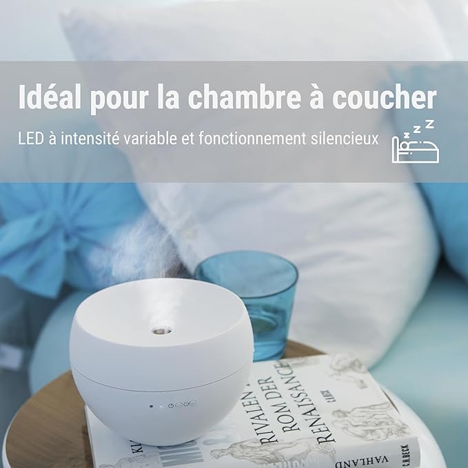 Stadler Form Aroma Diffuser Jasmine, with Interval Mode, Suitable for Essential Oils, up to 24 h Running time, for Bedroom, Living Room and Children's Room, White