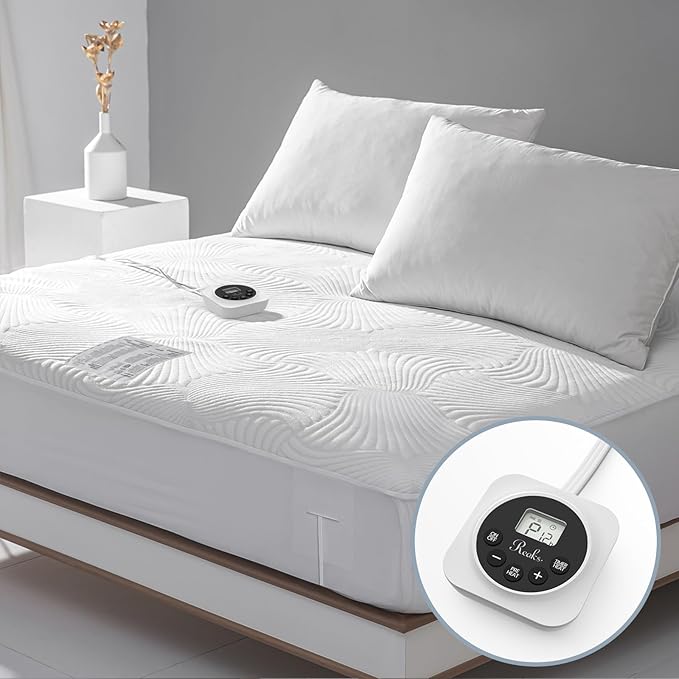 Twin Size Electric Heated Mattress Pad - Bed Warmer with Memory & Preheat Functions, 12 Heat Settings Single Control for 1-12 Hours Auto Off, Lighted Button