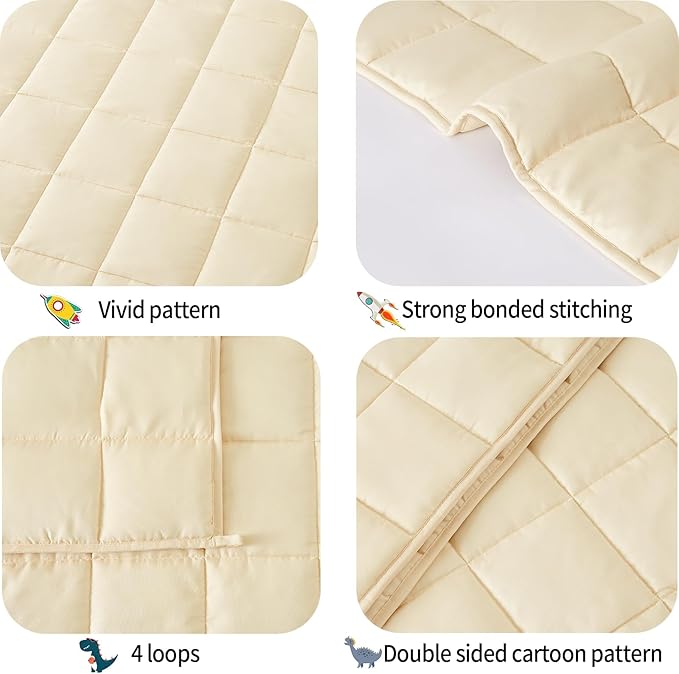 HOSUKKO Weighted Blanket - 2 lbs Ivory Heavy Blanket - Breathable Blanket(36 * 48 inches, 2 lbs)