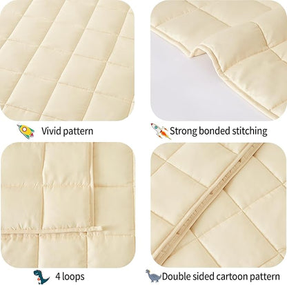 HOSUKKO Weighted Blanket - 2 lbs Ivory Heavy Blanket - Small Size Breathable Blanket(20 * 30 inches, 2 lbs)