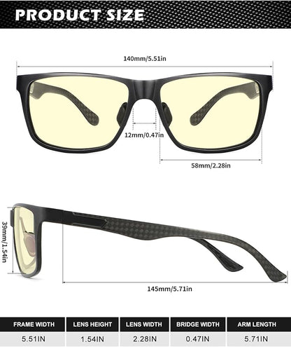 ANYLUV Blue Light Blocking Glasses Men Computer Gaming Glasses Lightweight Al-Mg Metal Anti Eyestrain Eye Protection