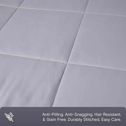 DOZ Lightweight Cooling Comforter, Cooling Blanket for Hot Sleepers and Night Sweats, Q-Max Over 0.4, Cool to The Touch Cover, Breathable, Soft, 90"x90", Thundercloud, Full/Queen