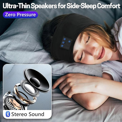 Aurya Sleep Headphones Sports Wireless Bluetooth Headband for Side Sleeper, Bluetooth 5.4, with Ultra-Thin HD Stereo Speaker, Sleeping Headphone for Women Men Running Yoga Workout