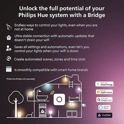 Philips Hue Twilight Smart Sleep and Wake-Up LED Lamp, White & Color Smart Lighting, Bedside Lamp Compatible with Bluetooth, Voice Control with Alexa, Apple Home & Google Assistant