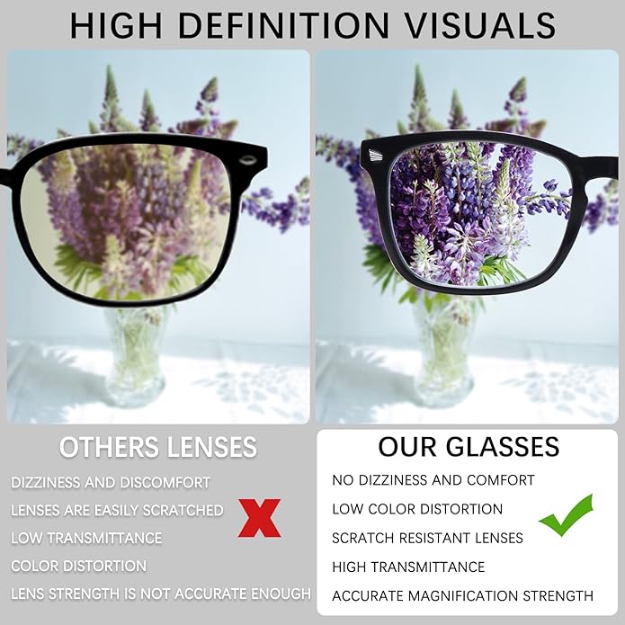 VIDEBLA 5 Pack Blue Light Blocking Reading Glasses,Spring Hinge Readers for Women Men,Anti UV Ray Filter Nerd Eyeglasses