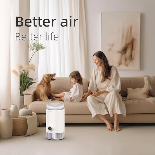 2 in 1 Air Purifier and Evaporative Humidifier Combo for Bedroom, H13 True HEPA Filter, Cool Mist-Free Air Humidifier evaporative WIFI Connect