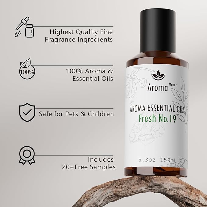 Hotel Scents Fresh No.19 5.3Fl Oz, Luxury Aroma & Hotel Collection Diffuser Oil- Hotel Diffuser Oil for Aromatherapy- Bigger Bottle, Bolder Aroma & Longer Lasting