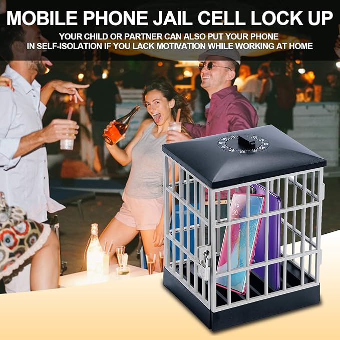 ruixin Mobile Phone Jail - Smart Phone With Timing, Cell Phone Jail, Phone Lock Box, Phone Jail, Timed Lock Box, Used In Classrooms, Homes, Meeting Rooms, Offices (15CMX13CMX23CM)