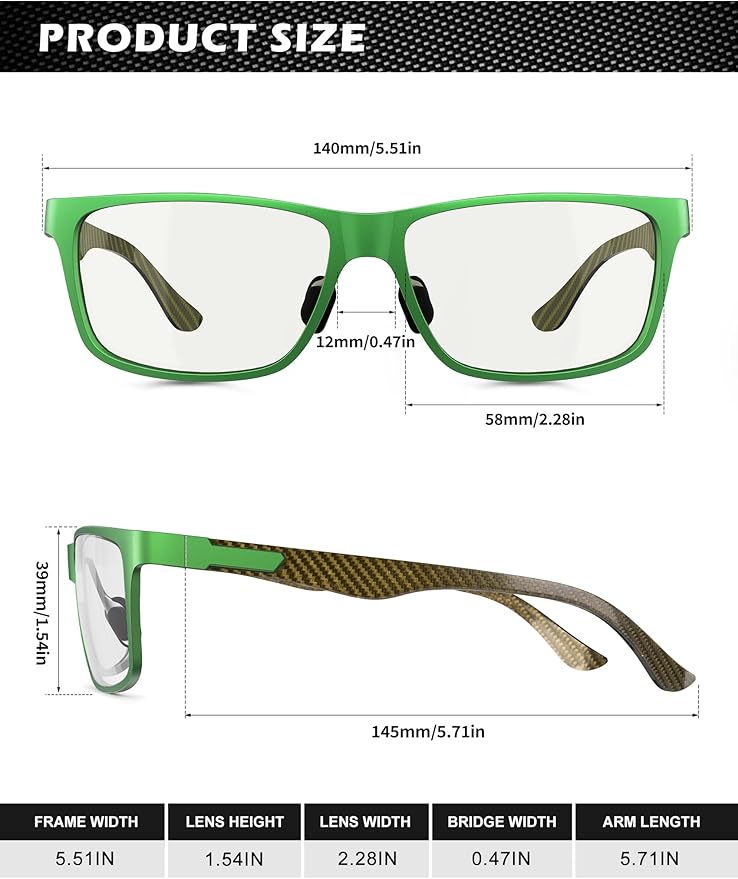 ANYLUV Blue Light Blocking Glasses Men Computer Gaming Glasses Lightweight Al-Mg Metal Anti Eyestrain Eye Protection