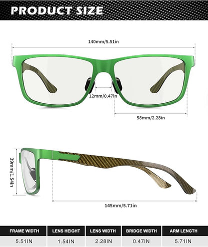 ANYLUV Blue Light Blocking Glasses Men Computer Gaming Glasses Lightweight Al-Mg Metal Anti Eyestrain Eye Protection