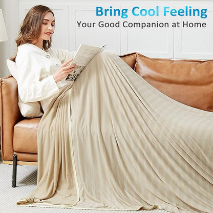 Guohaoi Cooling Blankets for Hot Sleepers,Arc-Chill Q-Max >0.5 Cool Fiber,100% Oeko-Tex Certified,Twin Full Size Lightweight Summer Cool Blanket for Travel/Outdoor Ultra Cold Breathable,60''x90''