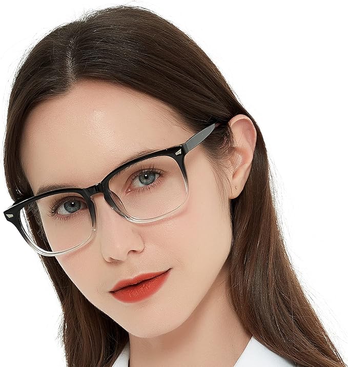 MARE AZZURO Blue Light Blocking Reading Glasses Women Computer Readers 1.0 1.25 1.5 1.75 2.0 2.25 2.5 2.75 3.0 3.5 4.0 5.0 6.0 (Black-clear, 5.00)