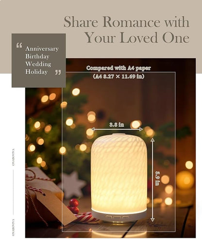 Essential Oil Diffuser – 2.4MHz Ultrasonic Aromatherapy Diffuser, Health Night Light, Timer & Auto Shut-Off, BPA-Free, 120ml Ceramic Oil Diffuser for Home, Office, or Spa, Yoga
