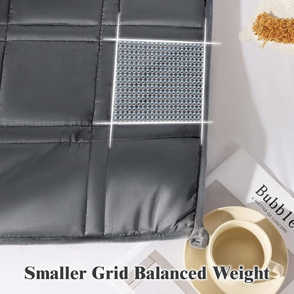LBRO2M Weighted Blanket 20 lbs with One Cooling Side, Flannel Heavy Blanket with Glass Beads, Soft Thick Comfort Blankets for Adults,Bed Heavy Blanket 104 X 88 Inches, 20 lbs Dark Gray