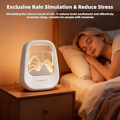 8-in-1 White Noise Sound Machine with Night Light, Help Stress Relief, Waterfall Design Essential Oil Diffuser Rain Sound Machine with Humidifier for Bedroom Office Decor Gift, Cream