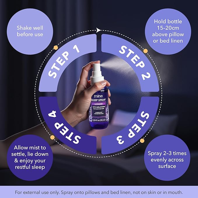 Lavender Sleep Spray with Melatonin - Relaxing Gifts for Teen Girls and Women – Natural Pillow Mist for Sleep, Calming Bed Spray for Adults