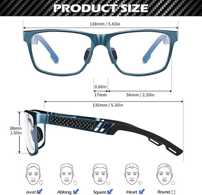 ANYLUV Blue Light Blocking Glasses Men Computer Gaming Glasses Lightweight Al-Mg Metal Anti Eyestrain Eye Protection