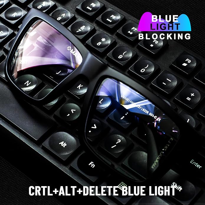 MAXJULI Blue Light Glasses XXL Size Double Extra Large Z87 for Big Wide Heads Men 8228