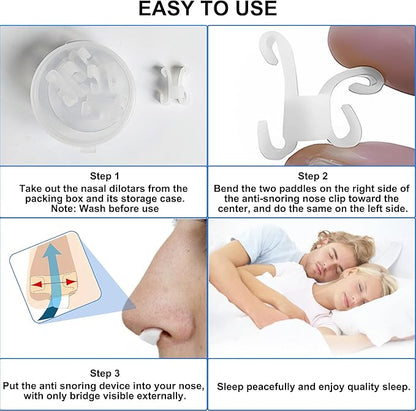 Nasal Dilators for Sleeping & Breathing - 4 Pack Anti Snoring Nose Clip to Improve Airflow & Snoring - Nose Opener Anti Snoring Devices for Men and Woman