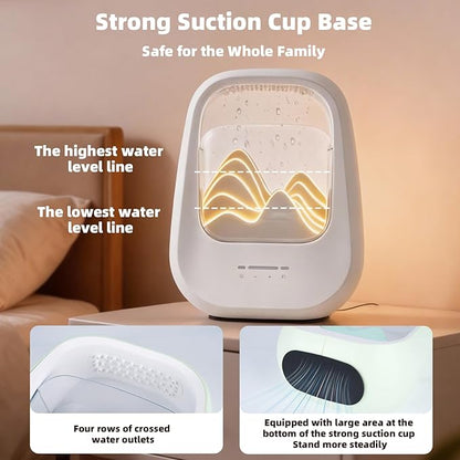 8-in-1 White Noise Sound Machine with Night Light, Help Stress Relief, Waterfall Design Essential Oil Diffuser Rain Sound Machine with Humidifier for Bedroom Office Decor Gift, Cream