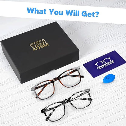 AOSM Blue Light Glasses for Men & Women,Gaming glasses Anti-Glare UV400 Protection,Blue Light Blocking to Relieve Eye Strain